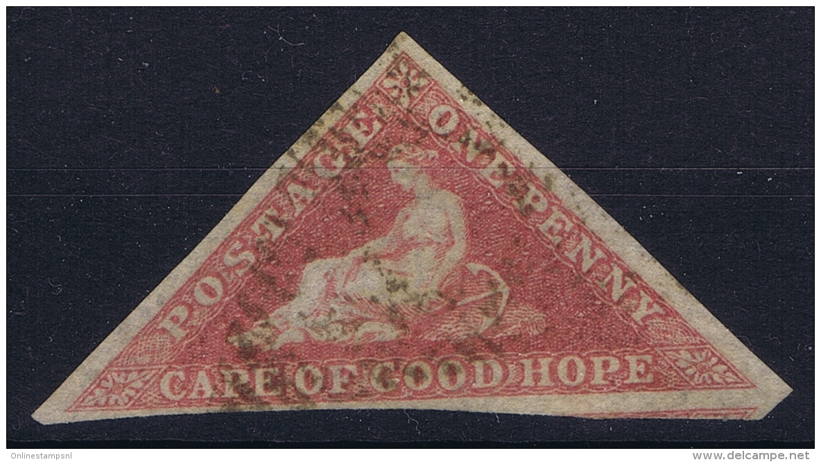 Cape Of Good Hope:  1855 -1863 1 D Deep Rose Red SG 5b , On Toned Paper Light Used Clear Margins Yv 3 - Cap De Bonne Espérance (1853-1904)