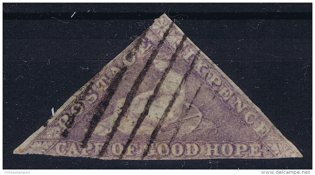 Cape Of Good Hope: 1855 -1863 6 D  Deep Rose-lilac SG 7b Cancelled With GRAHAMSTONE HAND ROLLER - Cape Of Good Hope (1853-1904)