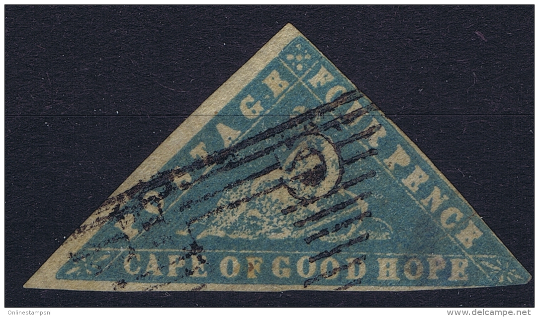 Cape Of Good Hope: 1861 4d Pale Bright  Blue  WOODBLOCK SG 14b   Signed/ Signé/signiert Canceled  2 Thin Patches Double - Kaap De Goede Hoop (1853-1904)