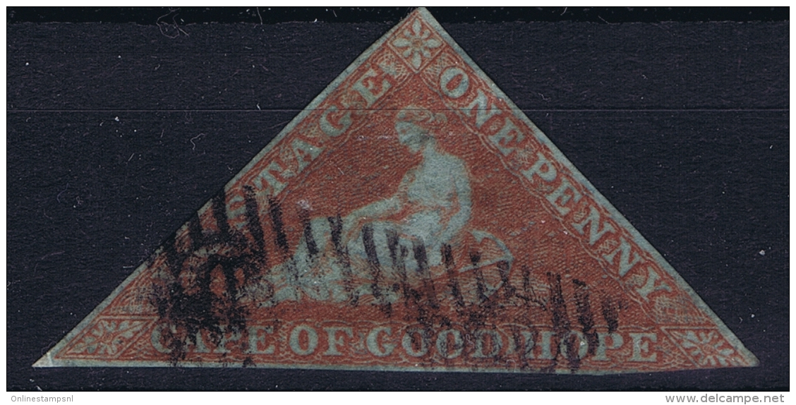 Cape Of Good Hope: 1853 1 D  SG 1  Used Paper Deeply Blued - Capo Di Buona Speranza (1853-1904)