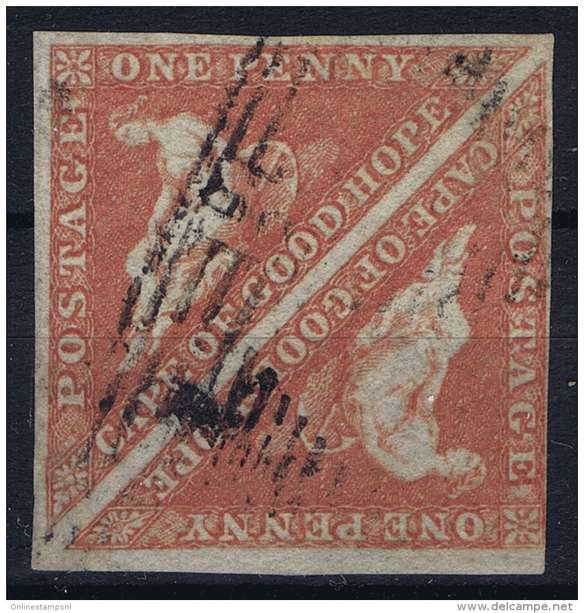 Cape Of Good Hope: 1853 1 D  SG 3  Used Paper Slightly Blued Tete Beche RR - Kap Der Guten Hoffnung (1853-1904)