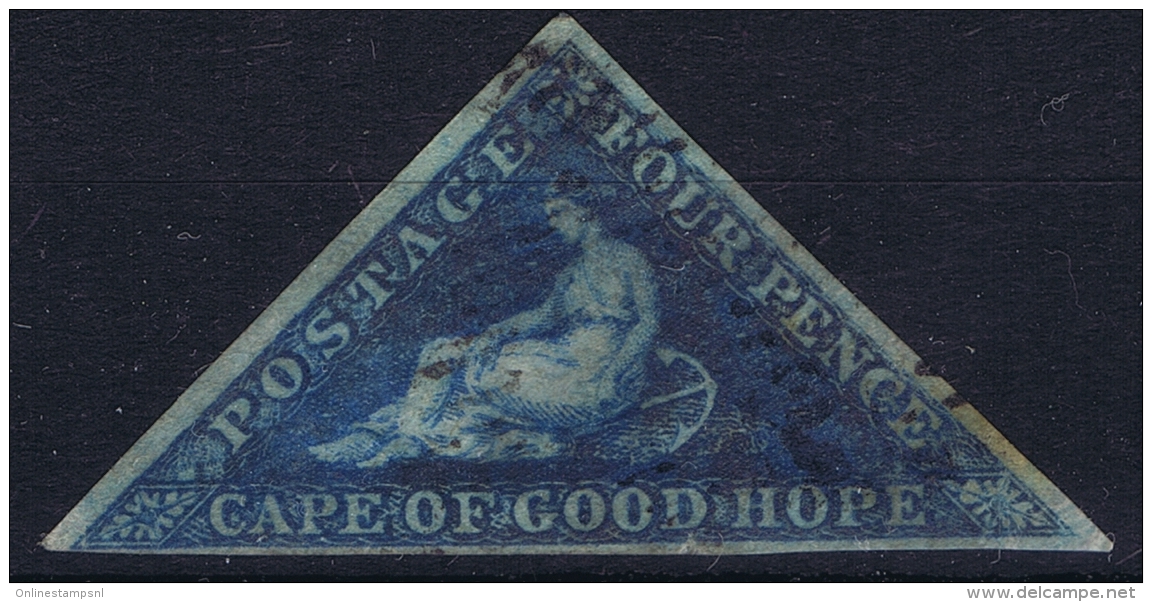 Cape Of Good Hope: 1853 1 D  SG 2  Used Paper Blued - Capo Di Buona Speranza (1853-1904)