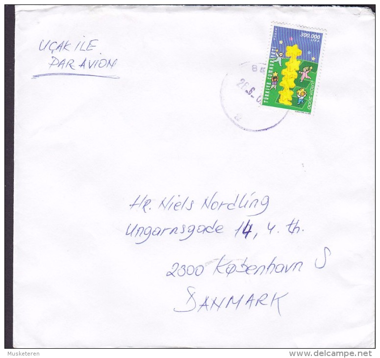 Tyrkey Par Avion BEYKOZ Istanbul 2000Cover Lettera KØBENHAVN S. Denmark Single Europa CEPT Stamp - Cartas & Documentos