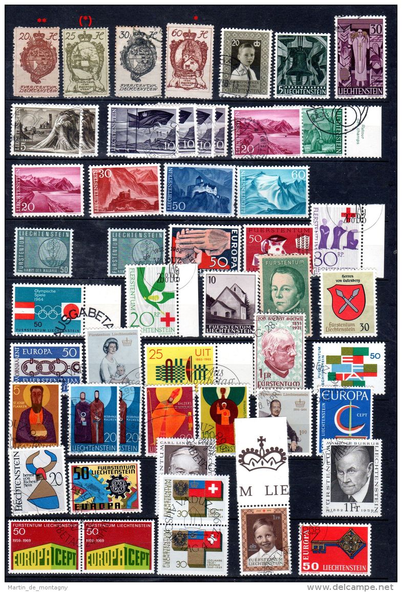 Liechtenstein Collection Des Timbres Oblitéré, Selon Scan, Lot 44908 - Collections