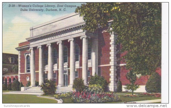 Woman's College Library East Campus Duke University Durham North Carolina Curteich - Durham