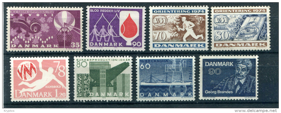 Denmark - A Selection Of 8 Stamps - Verzamelingen