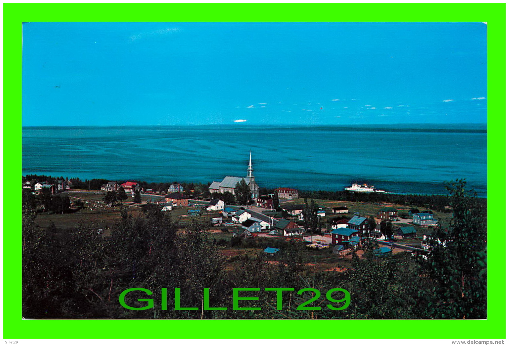 ST-SIMEON, QUÉBEC - VUE DU VILLAGE & DU TRAVERSIER TRANS-ST-LAURENT - CIRCULÉE EN 1989 - A. LAPOINTE - - Autres & Non Classés