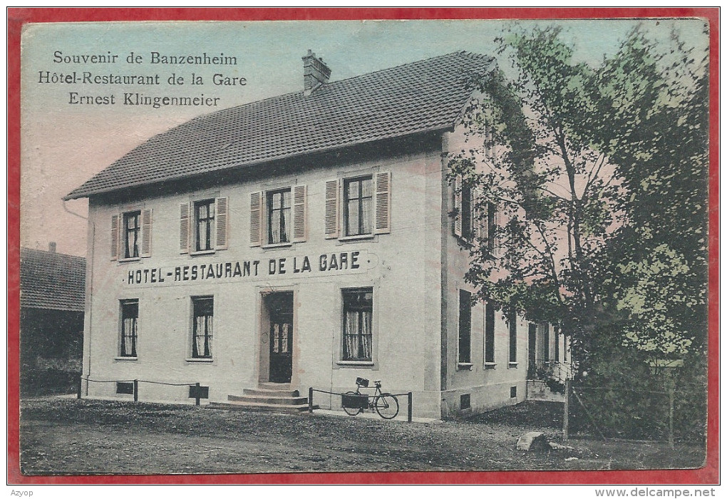 68 - SOUVENIR De BANZENHEIM - BANTZENHEIM - Hotel Restaurant De La Gare - Ernest KLINGENMEIER - Autres & Non Classés