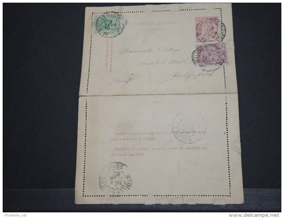 BELGIQUE - Entier Carte Lettre Avec Complément D'affranchissement - Fev 1890 - A Voir – 17546 - Postbladen