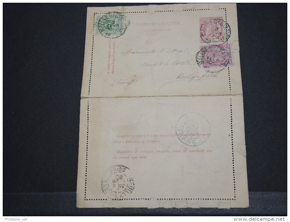 BELGIQUE - Entier Carte Lettre Avec Complément D'affranchissement - Fev 1890 - A Voir – 17546 - Cartes-lettres