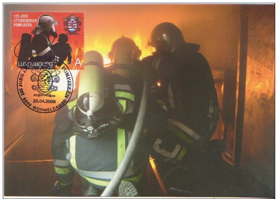 SAPEURS-POMPIER / FIREMAN / FEUERWEHR *** Pompiers En Intervention  *** Yvrt N° -  Carte Maximum LUXEMBOURG 2009 - Feuerwehr