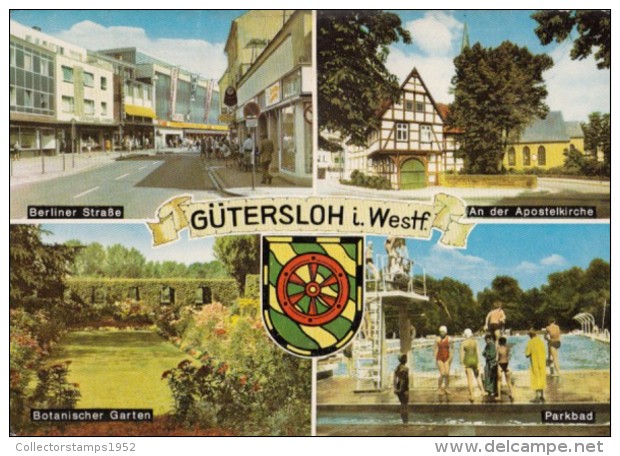 40605- GUTERSLOH- WOODFRAME HOUSES, CHURCH, BERLIN STREET, SWIMMING POOL, BOTANICAL GARDEN - Guetersloh