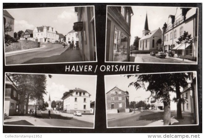 40611- HALVER- STREET VIEWS, CHURCH, HOUSES, CAR - Halver