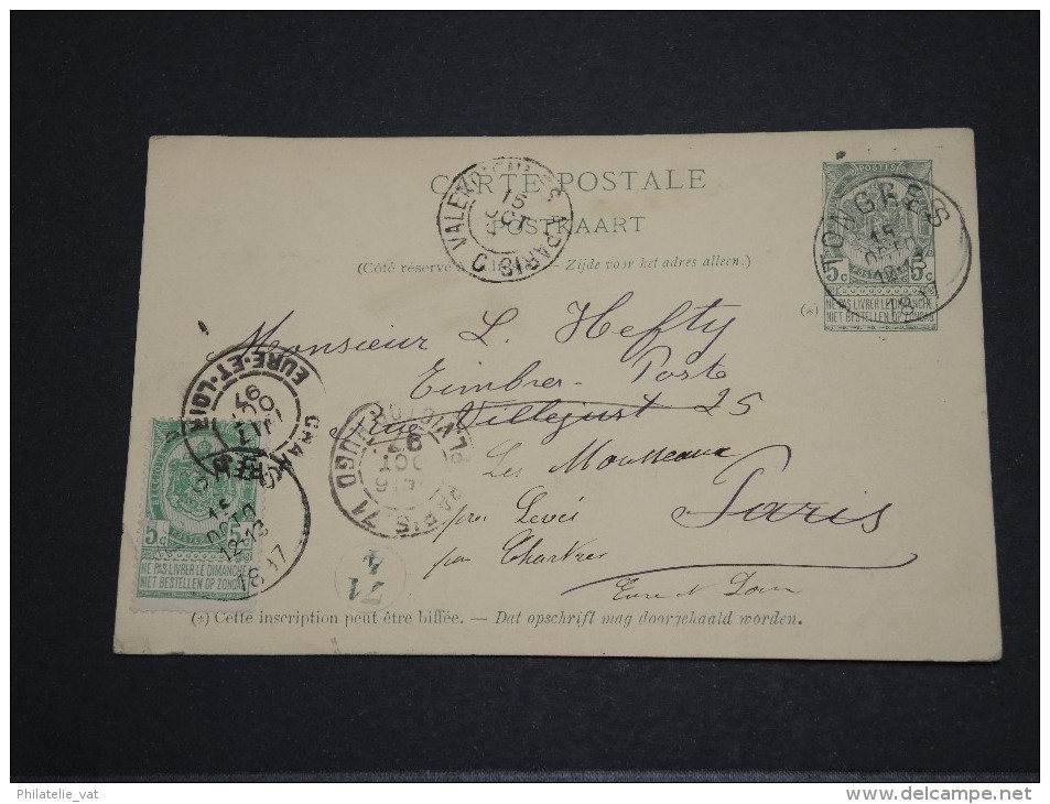 BELGIQUE - Entier Carte Postale Avec Complément D'affranchissement - Oct 1897 - A Voir – 17549 - Autres & Non Classés