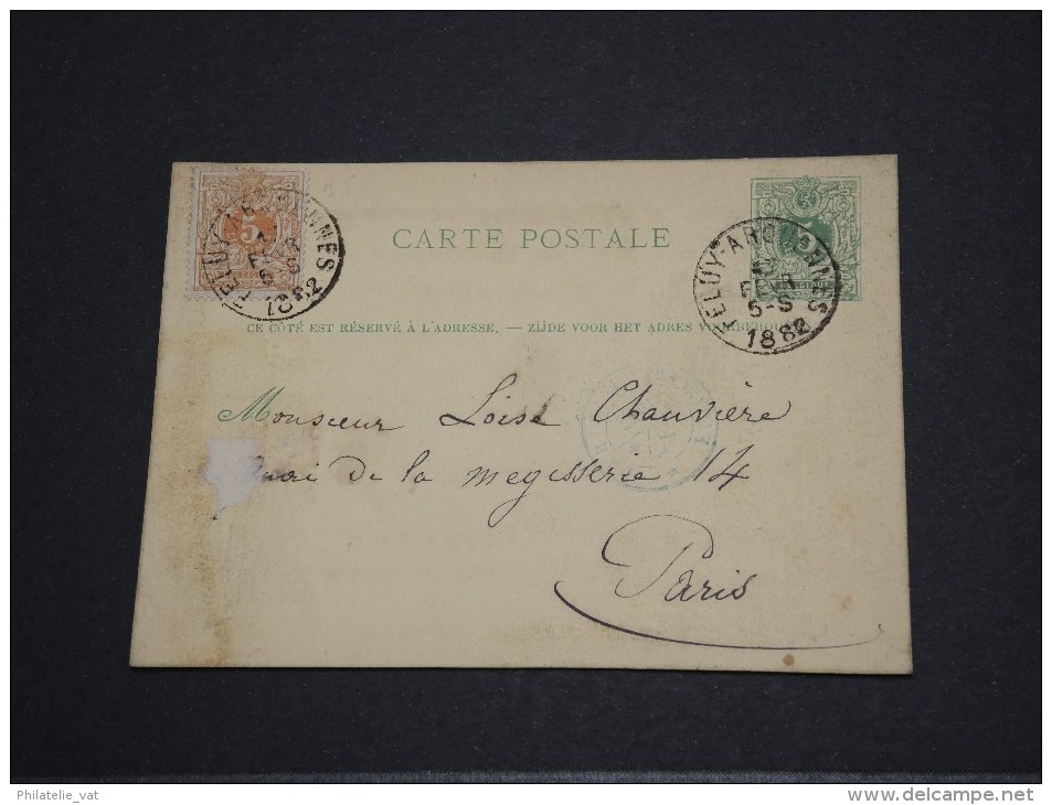 BELGIQUE - Entier Carte Postale Avec Complément D´affranchissement - Fev 1882 - A Voir – 17550 - Other & Unclassified
