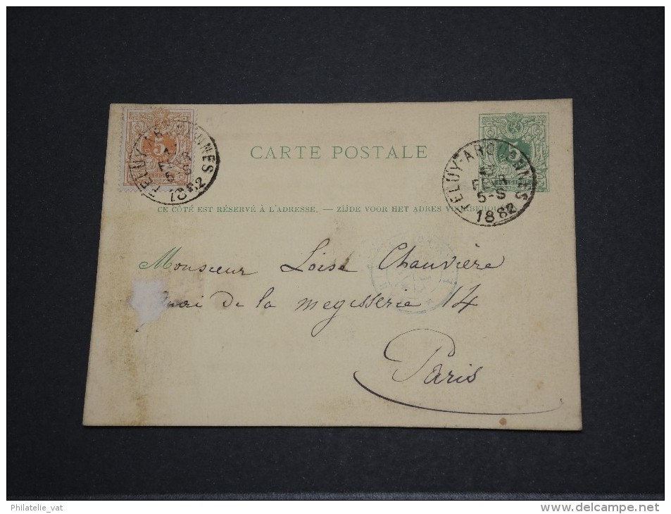 BELGIQUE - Entier Carte Postale Avec Complément D´affranchissement - Fev 1882 - A Voir – 17550 - Autres & Non Classés