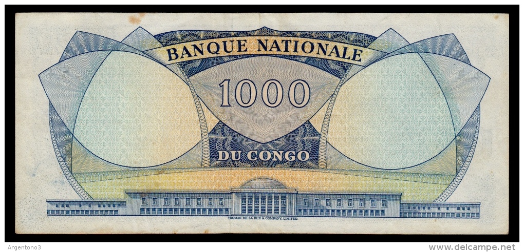 Congo 1000 Francs 1964 P.8a Without Stars VF- - República Democrática Del Congo & Zaire