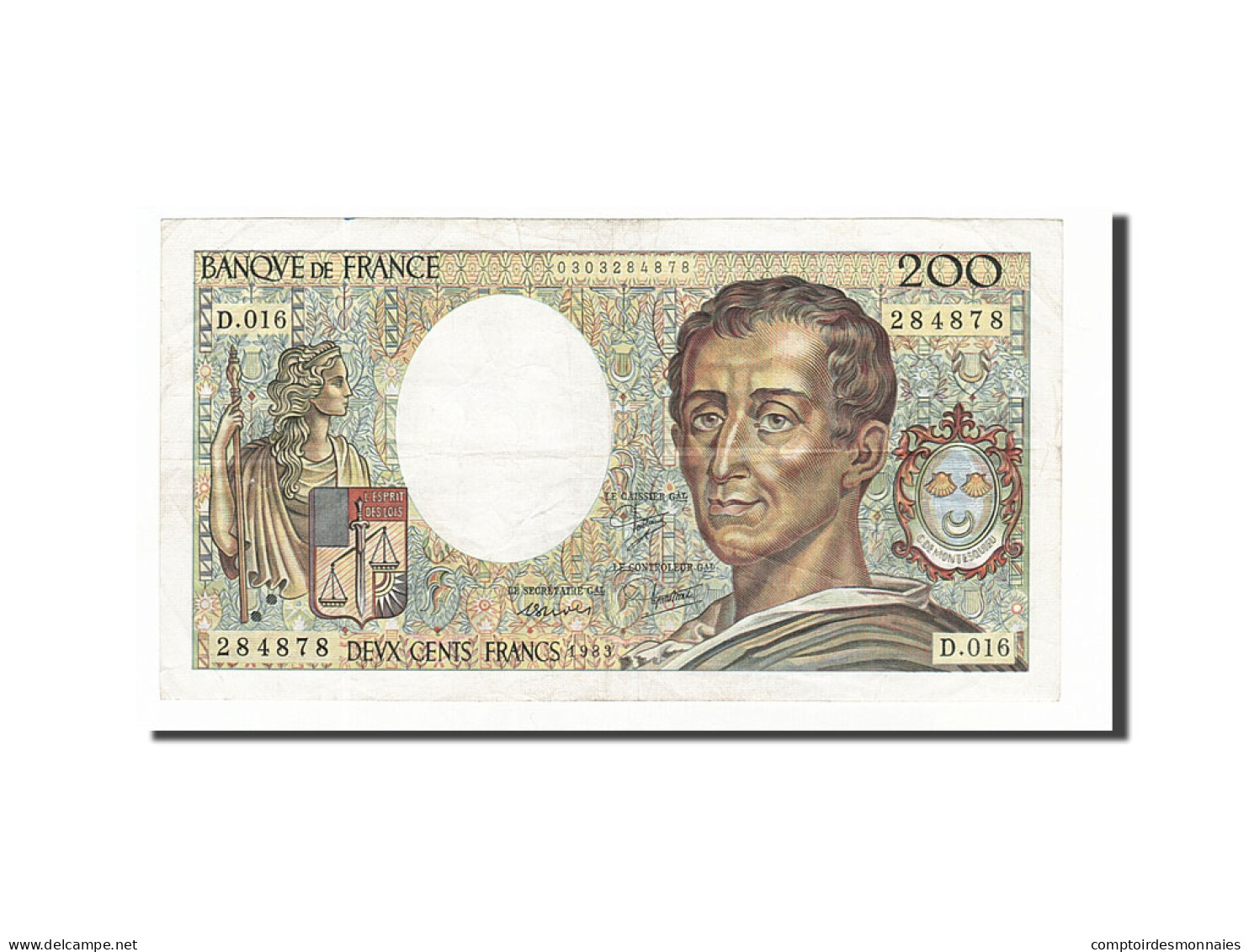 Billet, France, 200 Francs, 1983, Undated, TB+, Fayette:70.3, KM:155a - 200 F 1981-1994 ''Montesquieu''