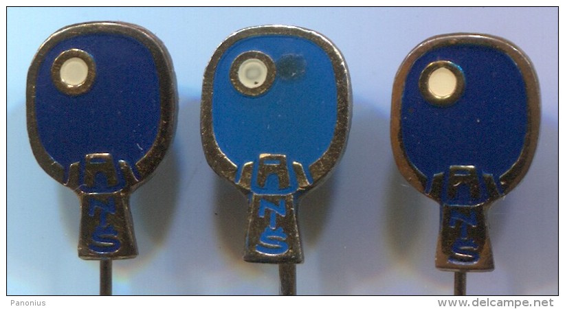 Table Tennis / Tenis Di Tavolo / Ping Pong - Club NIS Serbia, Vintage Pin Badge, Enamel 3 Pieces - Table Tennis