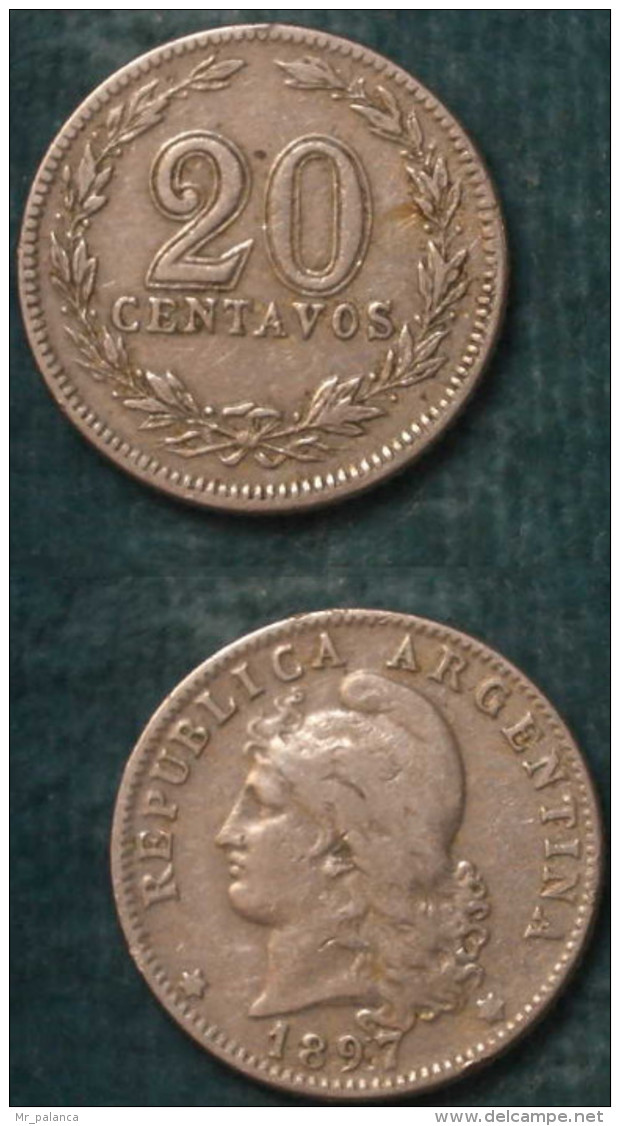 M_p> Argentina 20 Centavos 1897 - Argentina
