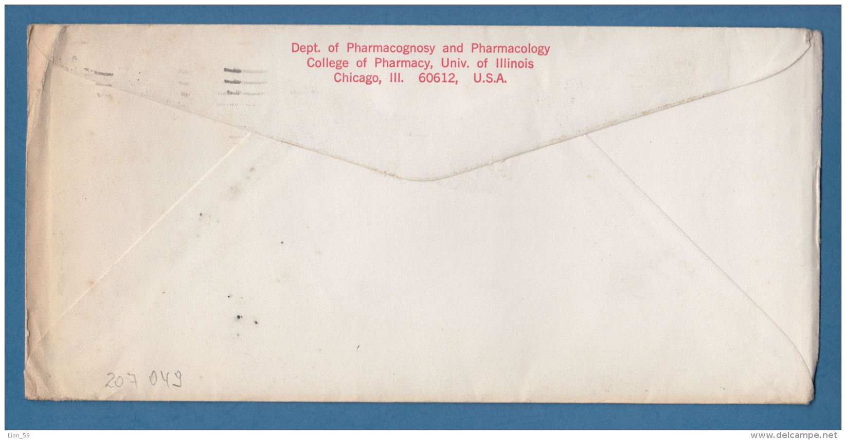207049 / 1970 - 10 C. Perfin Perfores Perforiert  " I " Andrew Jackson , COLLEGE Of PHARMACY , CHICAGO ILL , USA - Perfins