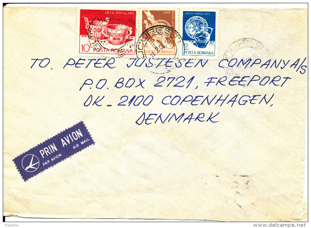 Romania Cover Sent Air Mail To Denmark Bucuresti 10-8-1988 Topic Stamps - Covers & Documents