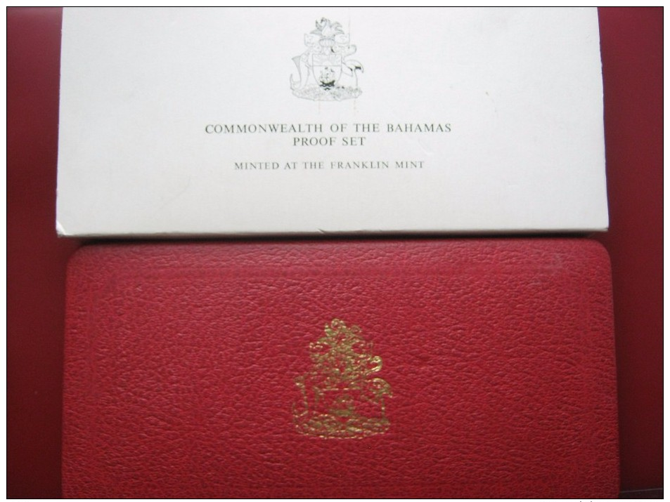 Bahamas 1974 9 Coin Proof Set Boxed With COA 4 Coins Are Silver By Franklin Mint - Bahamas