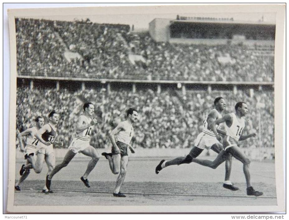 VIGNETTE JEUX OLYMPIQUES J.O BERLIN OLYMPIA 1936 PET CREMER DUSSELDORF BILD 5 JOHN WOODRUFF 800 METRES - Tarjetas