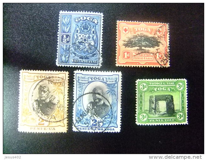 TONGA 1897 SERIE COURANTE Yvert N&ordm; 38 / 42 &ordm; FU  Incompleta - Tonga (...-1970)