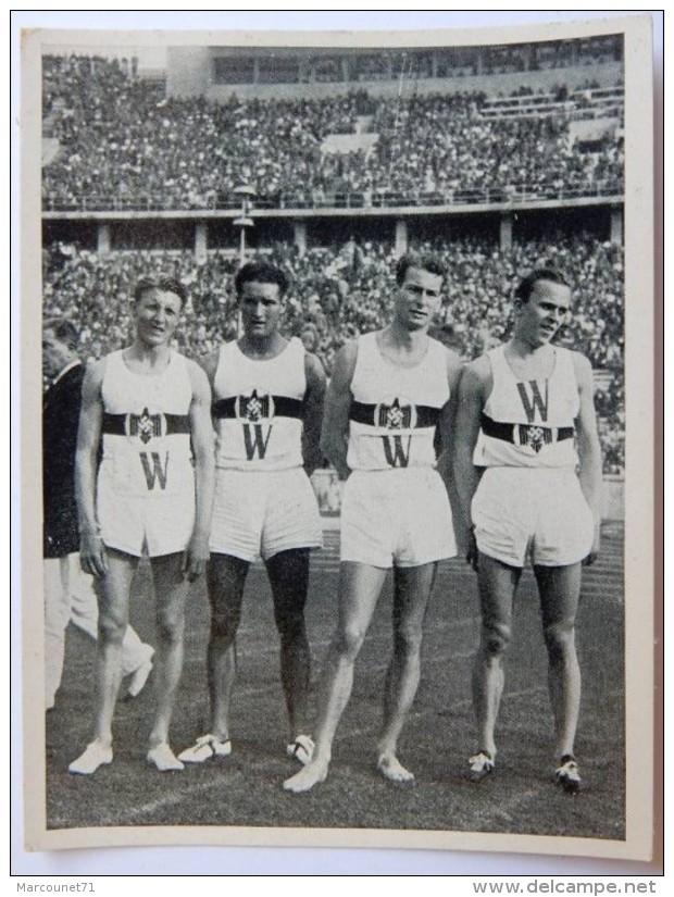 VIGNETTE JEUX OLYMPIQUES J.O BERLIN OLYMPIA 1936 PET CREMER DUSSELDORF BILD 14 HAMMAN VOIGT HARBIG STULPNAGEL 4 X 400 M - Trading-Karten