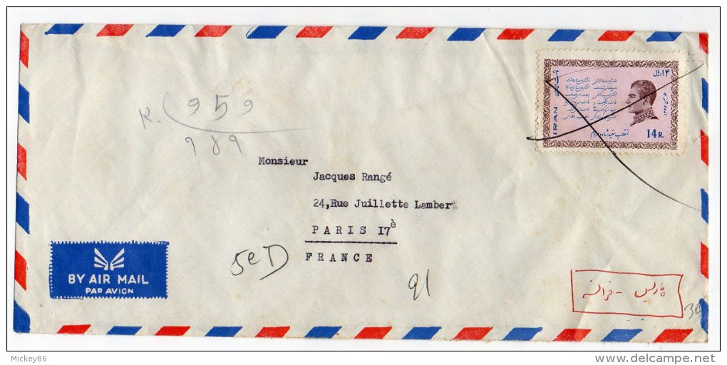Iran-1946--Lettre Recommandée De CHIRAZ Pour PARIS-France-timbres Recto-verso De La Lettre- - Iran