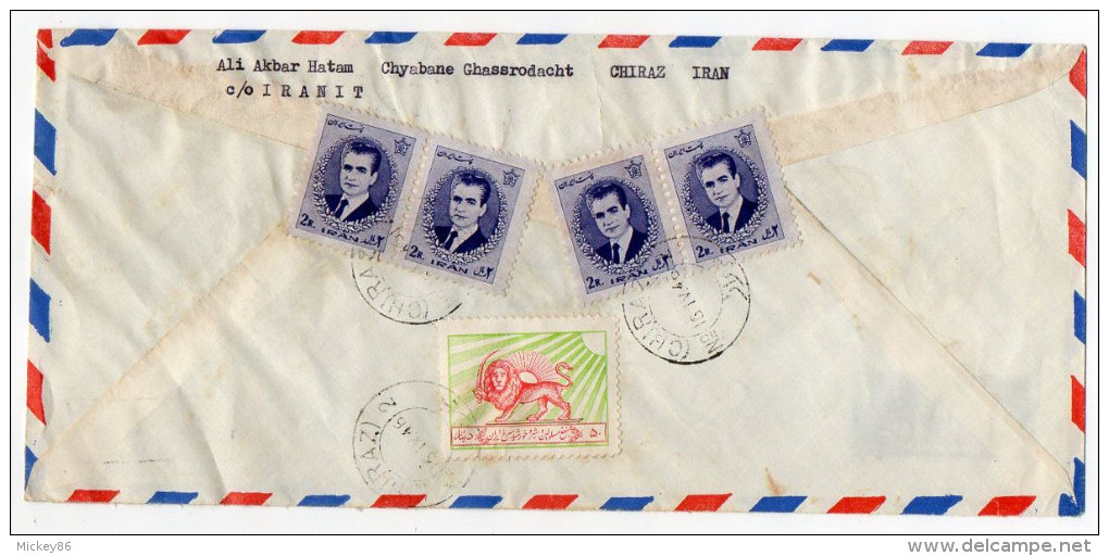 Iran-1946--Lettre Recommandée De CHIRAZ Pour PARIS-France-timbres Recto-verso De La Lettre- - Iran