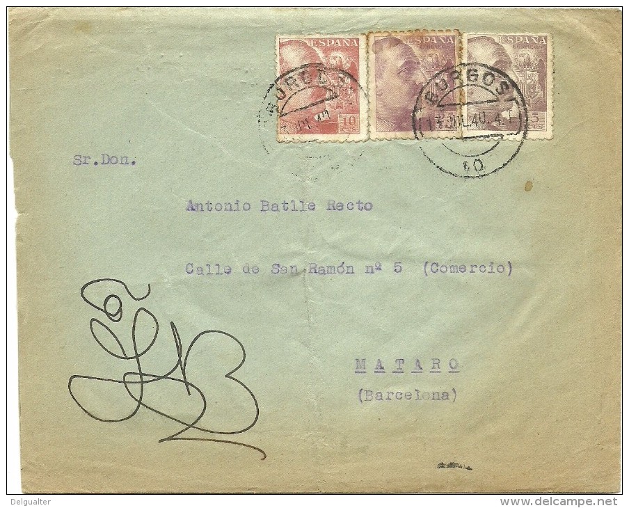 Cover - Burgos - 1940 - Mataro (Barcelona) - Cartas & Documentos