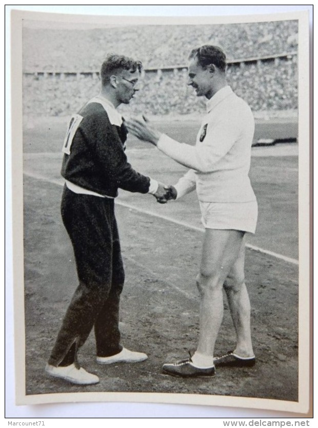 VIGNETTE JEUX OLYMPIQUES J.O BERLIN OLYMPIA 1936 PET CREMER DUSSELDORF BILD 23 LANCER DU JAVELOT GERHARD STOCK DEUTSCHE - Trading Cards