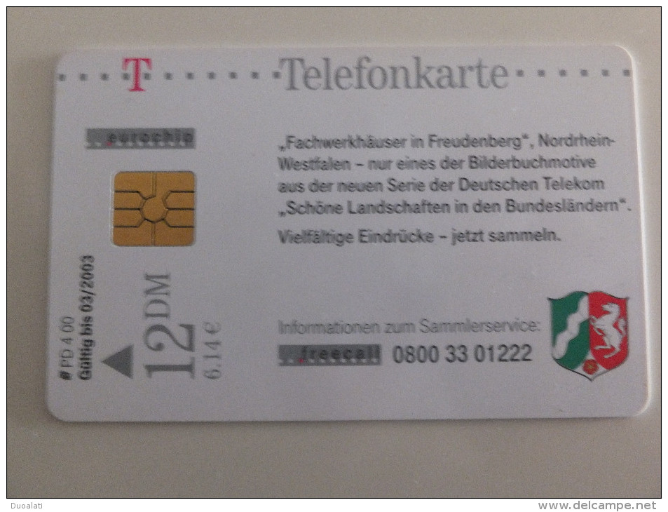 Germany, Deutschland, PD Serie, Telefonkarte, Phonecard, Fachwerkhäuser In Freudenberg, Schöne Landschaften, Used - Paesaggi