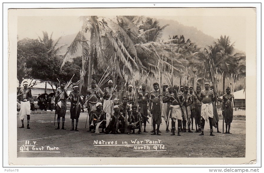 AUSTRALIA - NATIVES IN WAR PAINT - NORTH Q'ld. - 1956 - Vedi Retro - Formato Piccolo - Océanie