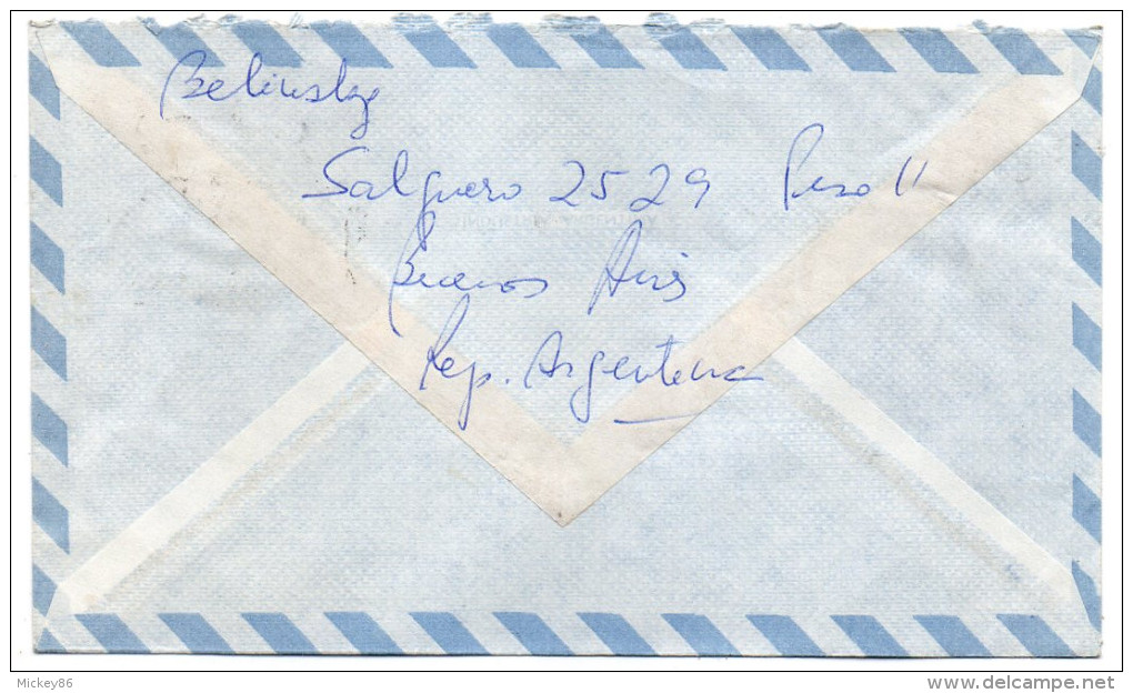 ARGENTINE--1965-BUENOS-AIRES Pour PARIS-France-Beaux Timbres Et Cachets Servicio Aeropostale-3°-B5-A5 - Briefe U. Dokumente
