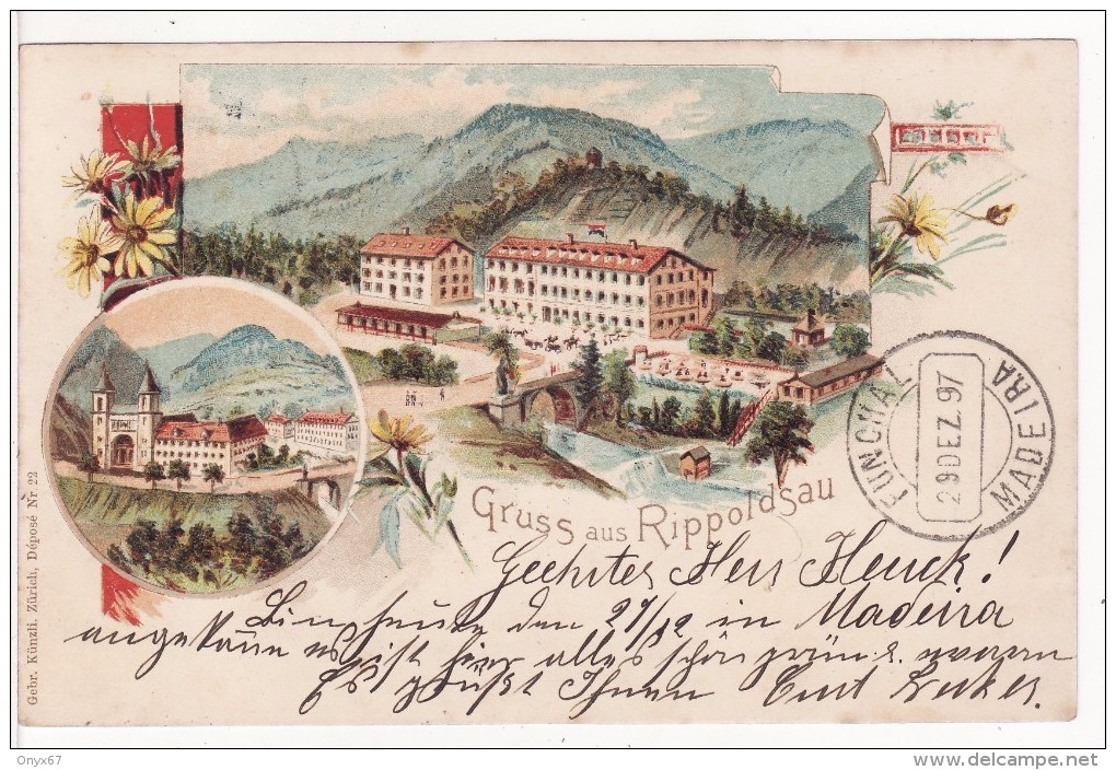 BAD RIPPOLDSAU-SCHAPBACH-Künzli-1897-Stempel-Stamp-Deutsche Seepost Hamburg Südamerika-Cordeio-Funchal-Cachet Bâteau- - Bad Rippoldsau - Schapbach