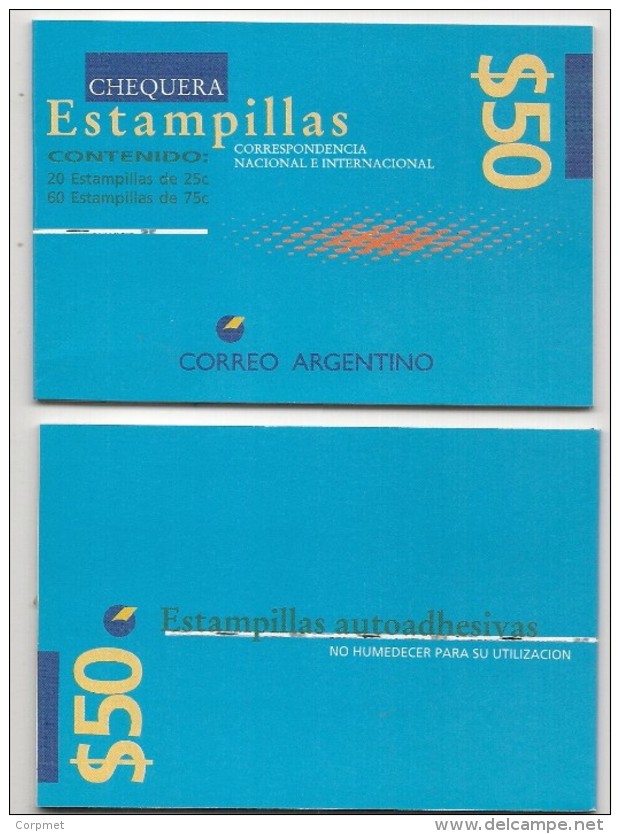 ARGENTINA - POST OFFICE LOGO - CARNET - BOOKLET - $ 50 - Jalil # 2703A (4) - 20 X 0,25 + 60 X 0,75 - CV USD 270 - Cuadernillos