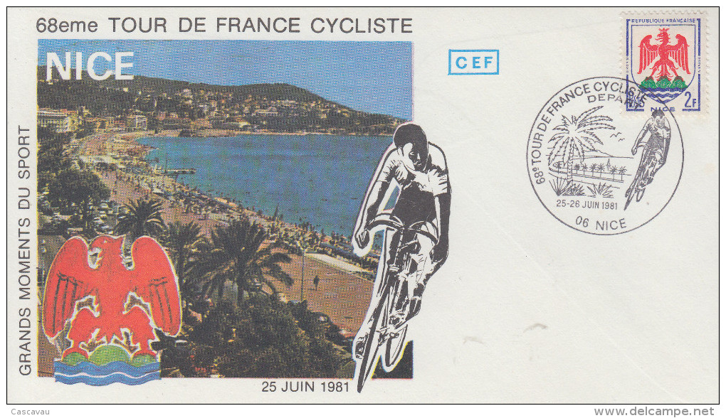 Enveloppe  Départ  Du  TOUR  DE  FRANCE   CYCLISTE   NICE   1981 - Radsport