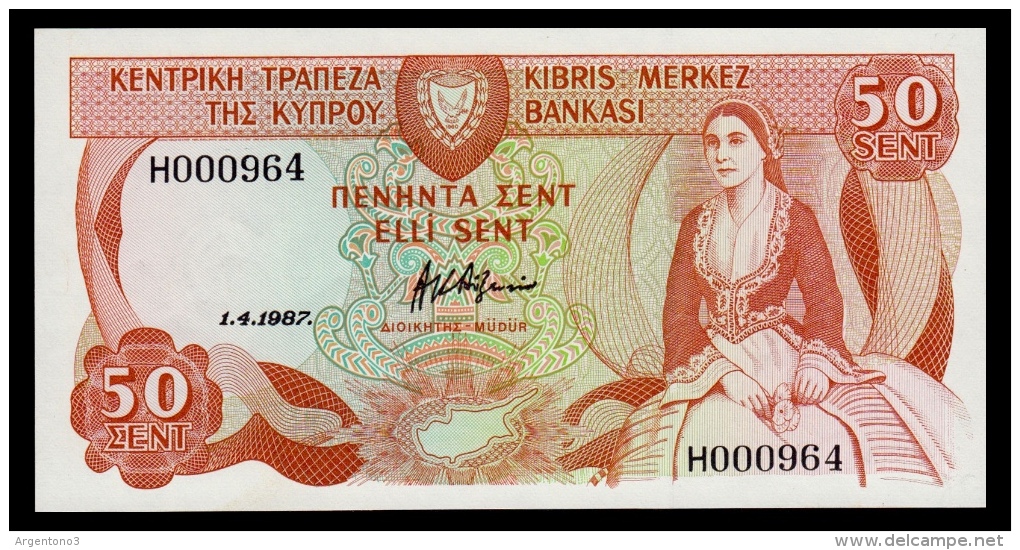 Cyprus 50 Cents 1987 UNC - Cyprus