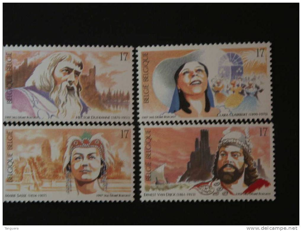 België Belgique 1997 Opera Zangers En Zangeressen Chanteurs Cob 2686-2689 Yv 2688-2691 MNH ** - Neufs