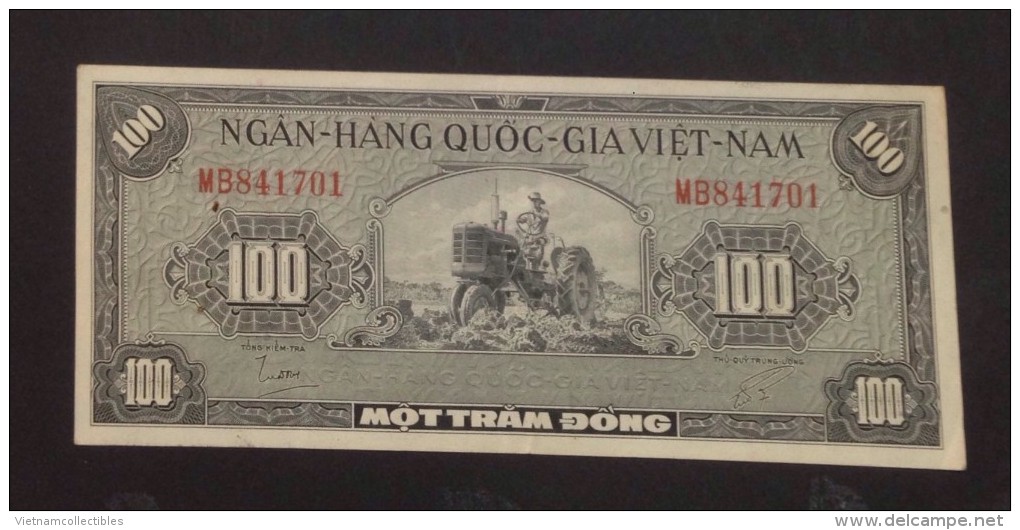 South Vietnam Viet Nam 100 Dong AU Banknote 1955 - P#9 / 02 Images - Vietnam