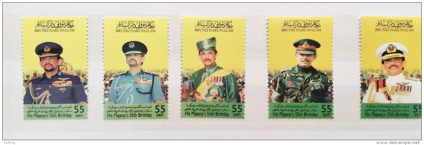 Brunei 2001 55th Birthday Sultan Set  And Sheet  MNH - Brunei (1984-...)