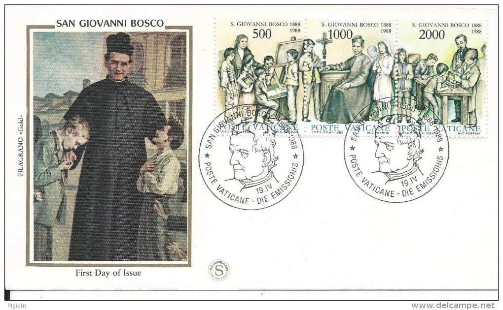 VAT110 - FDC VATICANO 19.4.88 - CENTENARIO MORTE DI SAN GIOVANNI BOSCO - FDC