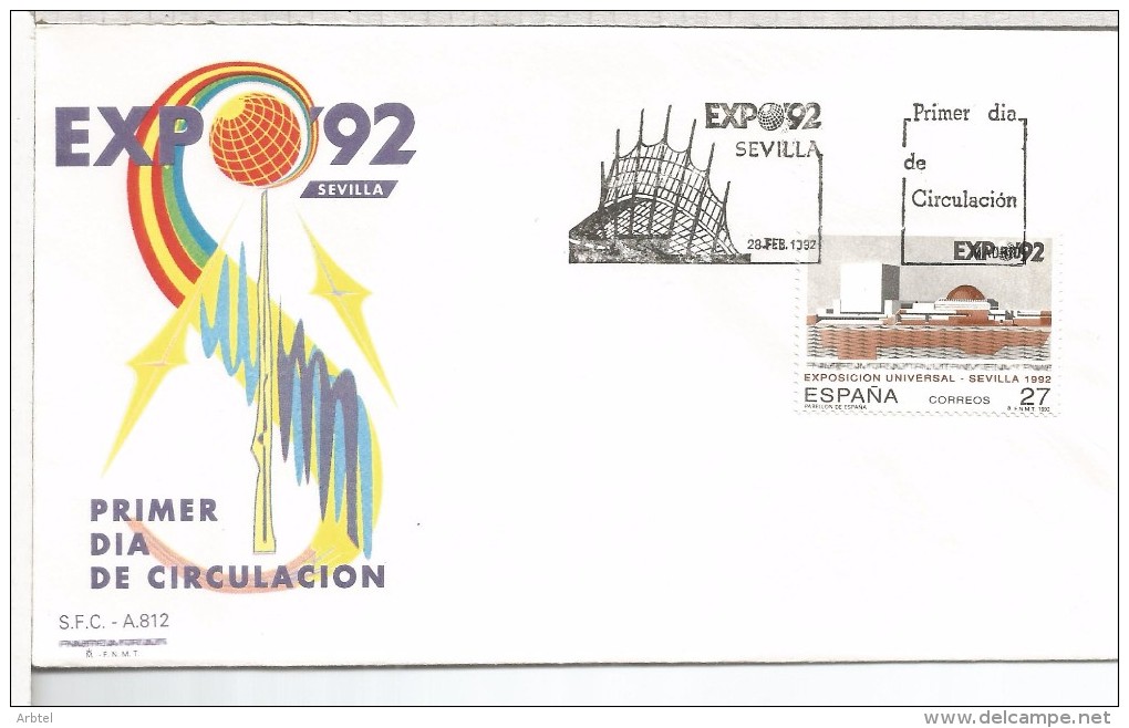 MADRID FDC SPD 1992 EXPO 92 SEVILLA - 1992 – Séville (Espagne)