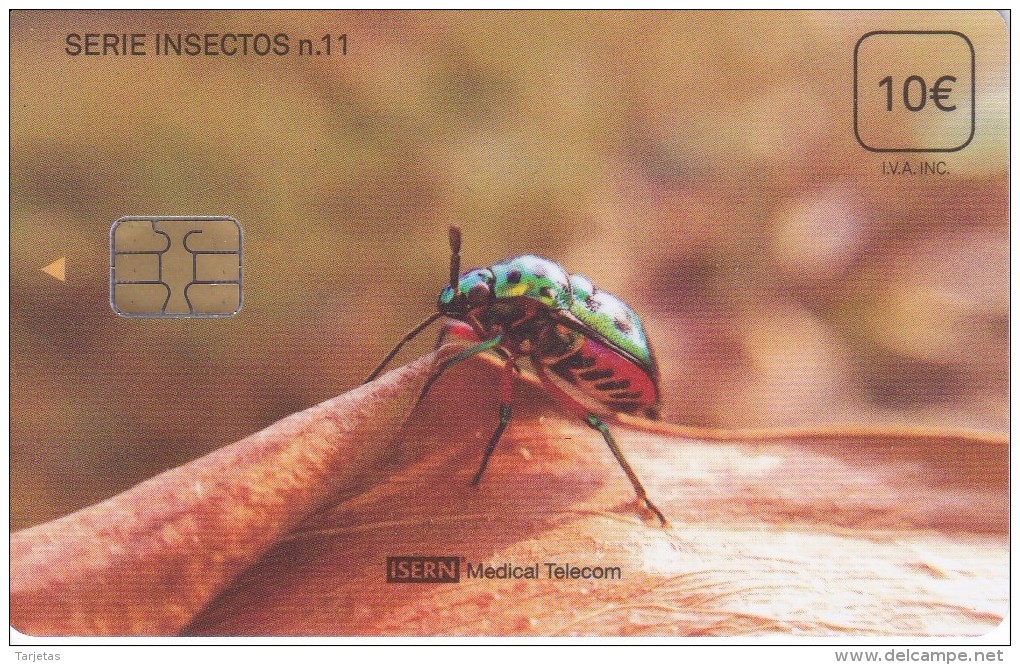 ISN-212 TARJETA DE ESPAÑA DE ISERN DE LA SERIE INSECTOS Nº11 (ESCARABAJO) - Other & Unclassified