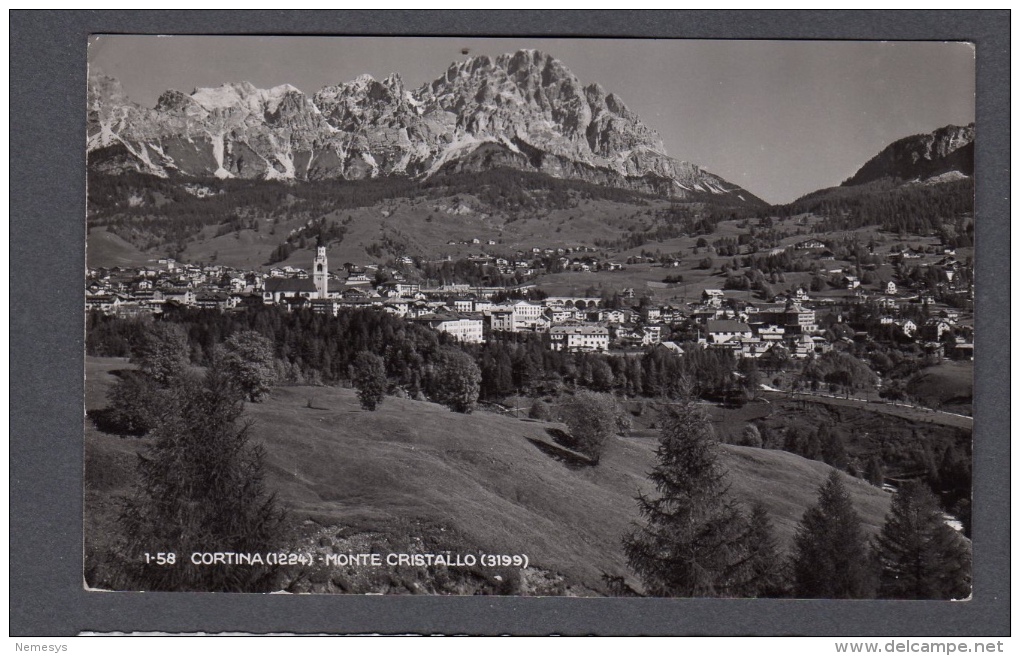 1950 CORTINA D´AMPEZZO E MONTE CRISTALLO FP V SEE 2 SCANS TARGHETTA ACQUA VENA SU 6 L DEMOCRATICA - Altri & Non Classificati