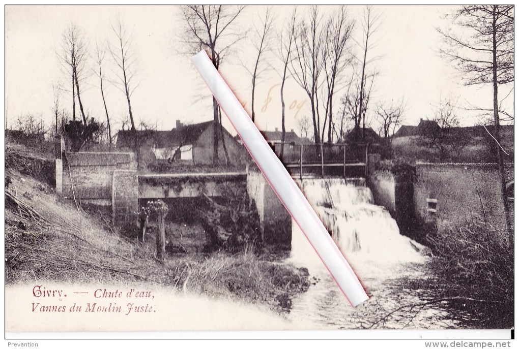 GIVRY - Chute D'Eau, Vannes Du Moulin Juste Ou Fuste - Superbe Carte Circulée En 1920 - Quévy