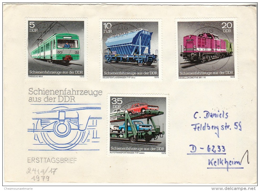 ALLEMAGNE - LEIPZIG KELKHEIM - TRAINS WAGONS - SCHIENENFAHRZEUGE - SUR ENVELOPPE - Maschinenstempel (EMA)